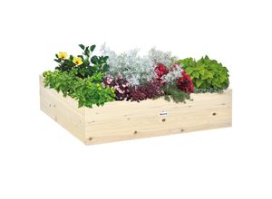 4251774930734 - Hochbeet aus Holz Gartenbeet mit Vliesstoff Pflanzkübel Pflanzkasten Kräuterbeet für Balkon Garten N