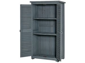 4251774933247 - Gartenschrank mit Lamellentüren 87 x 465 x 160 cm (LxBxH) Geräteschrank Holzhütte mit Pultdach Bitumenpappe