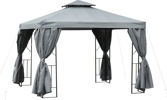 4251774933261 - Gartenpavillon Pavillon ca 3 x 3 m Doppeldach Partyzelt Festzelt 4 x Doppel-Seitenteile wa