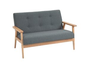 4251774934565 - Doppelsofa mit Holzgestell grau 115B x 665T x 73H cm loveseat zweisitzer stoffsofa 2 sitzer sofa sofa doppelsofa