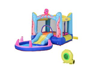 4251774940207 - Hüpfburg mit kleinem Kinderpool bunt 360L x 175B x 180H cm hüpfburg springburg spielburg rutsche kinderhüpfburg aufblasbar