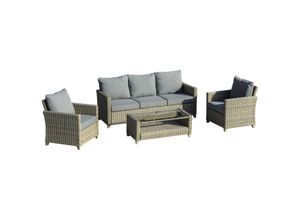 4251774940849 - 4-tlg Polyrattan Gartenmöbel Set Gartengarnitur Garten-Set Sitzgruppe Loungeset Loungemöbe