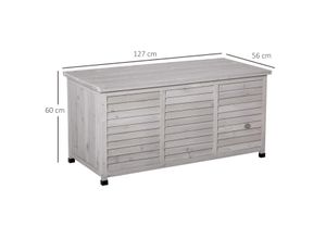 4251774941495 - Gartentruhe mit Stauraum gelb 127 x 56 x 60 cm(LxBxH) Gerätehaus Geräteschrank Gartenschrank