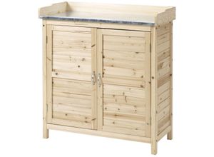 4251774942102 - Gartenschrank Pflanztisch mit Unterschrank Holz Geräteschrank Schrank mit 2 Einlegeböden Ge