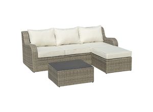 4251774942546 - 3-tlg Polyrattan Gartenmöbel Set Gartengarnitur Garten-Set Sitzgruppe Loungeset Loungemöbe