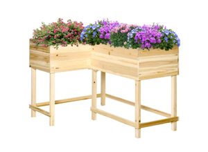 4251774942720 - Hochbeet Holz Pflanzkasten mit Bewässerungssystem Vliesstoff Blumenkasten Blumentopf Kräuterbeet Nat