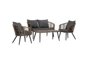 4251774943475 - Polyrattan Gartenmöbel Set 4-teiliges Rattensofa-Set Sitzgruppe Sitzgarnitur für Pause Lounge Teetis 4251774943475 - Polyrattan Gartenmöbel Set 4-teiliges Rattensofa-Set Sitzgruppe Sitzgarnitur für Pause Lounge Teetis