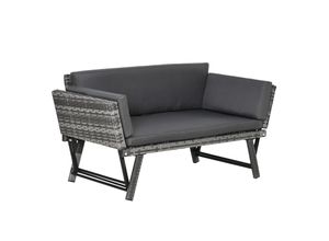 4251774944571 - Gartensofa mit klappbaren Armlehnen 129 x 66 x 67 cm (LxBxH) Gartenmöbel Loungesofa Gartenbank Gartenliege