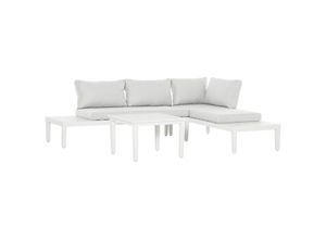 4251774945943 - 3-teiliges Gartenmöbel-Set mit Beistelltisch Balkonmöbel Set Sofa mit Kissen L-Form Outdoor Aluminiu