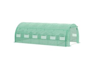 4251774946414 - Foliengewächshaus Polytunnel 6 x 3 x 2 m begehbares Gewächshaus mit aufrollbar Abdeckungen Folientun