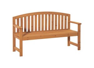 4251774947329 - Gartenbank 2-Sitzer Sitzbank aus Holz Parkbank bis 320 kg Bank Terrassenbank mit Rückenlehnen Gartenmöbel Tannenholz Orange 140 x 50 x 85 cm