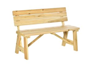 4251774948845 - Gartenbank für 2 Personen Tannenholz klassisches Design 116 x 56 x 80 cm - Naturholz - Outsunny