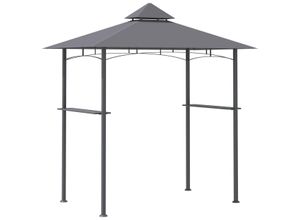 4251774950329 - Grillpavillon Gartenzelt Grill Pavillon Balkonpavillon Flammhemmendes Doppeldach Grau 245 x 148 x 25