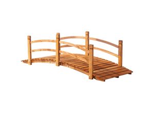 4251774952224 - Gartenbrücke aus Holz 185 cm x 72 cm x 58 cm - Orange - Outsunny