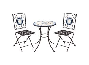 4251774958455 - Garten-Bistroset mit Metallrahmen bunt 61L x 61B x 715H cm