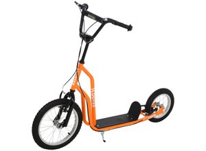 4251774964579 - Kinderroller mit Handbremse 135 x 58 x 88-94 cm (LxBxH) Kinderscooter Cityroller Tretroller mit Luftreifen