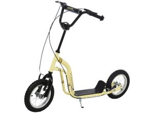 4251774964586 - Kinderroller Scooter Tretroller Cityroller Kinder Roller Kickboard mit Luftreifen 12 Zoll Beige 120