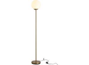 4251774966276 - Stehlampe für Wohnzimmer Standleuchte Stehlampe Metall mit Glas Golden 25 x 25 x 171 cm - Golden Weiß - Homcom