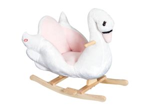 4251774971010 - Kinder Schaukelwippe als Schwan rosa weiß 60 x 32 x 55 cm (LxBxH) Schaukelpferd Schaukelschwan Schaukeltier Plüsch