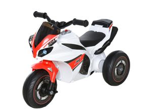 4251774972352 - Rutscherfahrzeug als Motorrad weiß 74 x 39 x 48 cm (LxBxH) Kids Rutscher mit Musik Kinder Laufhilfe Rutscher