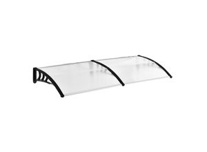 4251774975926 - Pultvordach für die Haustür transparent schwarz 195 x 80 x 23 cm (BxTxH) Vordach Türvordach Pultvordach Überdachung