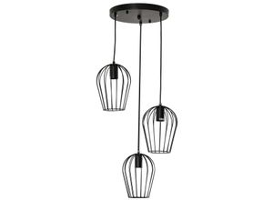 4251774977500 - Pendelleuchte mit dem Metalldrahtkäfig-Design schwarz 38 x 145 cm (ØxH) Deckenlampe Hängeleuchte Hängelampe Deckenleuchte