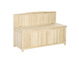 4251774979740 - Gartenbank mit Stauraum natur 115 x 45 x 75 cm (BxTxH) Holzbank Parkbank Bank Aufbewahrung Holztruhe