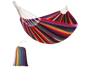 4251774980647 - Hängematte mit Tragetasche Mehrfarbig 290 x 150 cm (LxB) Hängeliege Hängesitz Mehrpersonen Reisehängematte 4251774980647 - Hängematte mit Tragetasche Mehrfarbig 290 x 150 cm (LxB) Hängeliege Hängesitz Mehrpersonen Reisehängematte
