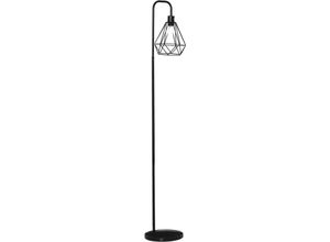 4251774980760 - Homcom - Stehlampe Industriestil Standleuchte Stehleuchte Sockel E27 für Schlafzimmer Esszimmer Stahl Marmor Schwarz Ø25 x 152H cm - Schwarz