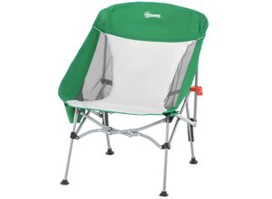 4251774982139 - Campingstuhl kompakt mit Tragetasche klappbarer max Belastung 150 kg Grün+Silber 65 x 80 x