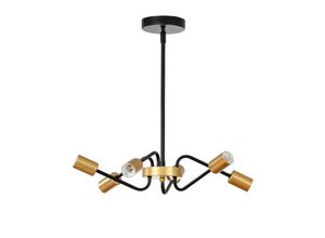 4251774984256 - Hängeleuchte im Industrie-Design Schwarz Gold 48 x 120 cm (ØxH) Deckenlampe Hängelampe Deckenleuchte Kronleuchter