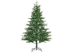 4251774990523 - Homcom - künstlicher Weihnachtsbaum 210 cm mit 2551 Astspitzen Christbaum Tannenbaum mit Standfuß flammhemmend pvc pe Metall Grün - Grün