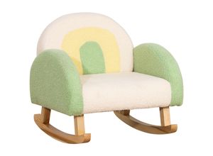 4251774991698 - Kindersofa mit Schaukelfunktion grün 50L x 45B x 50H cm schaukelstuhl für kleinkinder kindersessel kindercouch babysitz