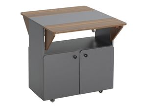 4251774991803 - Klapptisch mit 2 umklappbaren Tischseiten grau natur 70L x 83B x 75H cm esstisch mit rollen küchentisch klappbar sideboard mit stauraum