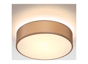 4251776909219 - Monzana Deckenlampe Stoff 38 cm Rund 2 flammig E27 Deckenleuchte Stoffdeckenleuchte Stoffdeckenlampe Schlafzimmer Wohnzimmer Grau Schwarz Taupe Weiß