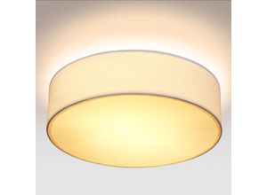 4251776909233 - Monzana Deckenlampe Stoff 38 cm Rund 2 flammig E27 Deckenleuchte Stoffdeckenleuchte Stoffdeckenlampe Schlafzimmer Wohnzimmer Grau Schwarz Taupe Weiß