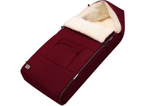 4251776910185 - Babyfußsack Reflektoren-Streifen Reißverschluss Kopfteil Wetterfest Tasche Antirutschnoppen Kinderwagen Winterfußsack 90x60cm Bordeaux - Monzana