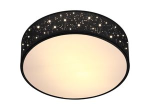 4251776910673 - Monzana - Deckenlampe Sternenhimmel Stoff Rund E27 Deckenleuchte Stoffdeckenleuchte Stoffdeckenlampe Schlafzimmer Wohnzimmer 30cm Schwarz