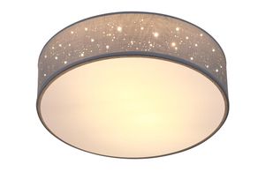 4251776910697 - Monzana - Deckenlampe Sternenhimmel Stoff Rund E27 Deckenleuchte Stoffdeckenleuchte Stoffdeckenlampe Schlafzimmer Wohnzimmer 38cm Grau