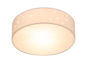 4251776910727 - Monzana - Deckenlampe Sternenhimmel Stoff Rund E27 Deckenleuchte Stoffdeckenleuchte Stoffdeckenlampe Schlafzimmer Wohnzimmer 38cm Weiß