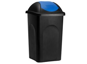 4251776924045 - Deuba® Mülleimer Schwarz Blau Kunststoff 60L