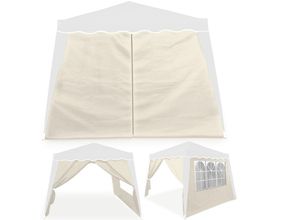 4251776926087 - Casaria® Seitenwand Faltpavillon Capri 2er-Set Beige 3x3m