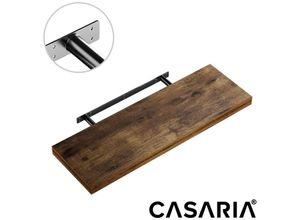 4251776928210 - Casaria® Wandregal Schweberegal 70cm Eiche dunkel + Halterung