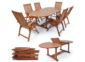 4251776928784 - Casaria® Garten-Sitzgruppe Vanamo 7-tlg Eukalyptusholz FSC®-zertifiziert