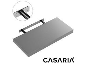 4251776930886 - Casaria® Wandregal Schweberegal 50cm grau + Halterung