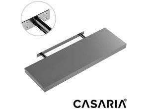 4251776930893 - Casaria® Wandregal Schweberegal 70cm grau + Halterung