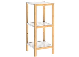 4251776931111 - Casaria® Standregal Bambus Weiß 80x33x34cm