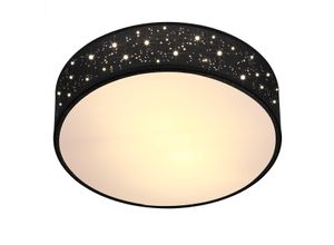 4251776931852 - monzana® Deckenlampe Schwarz Stoff Ø30cm Sternenhimmel