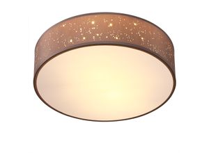 4251776931876 - monzana® Deckenlampe Taupe Stoff Ø30cm Sternenhimmel