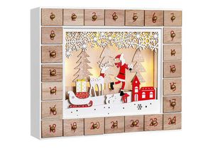 4251777202838 - Spielwerk® Adventskalender Naturholz 35x6x269cm rot